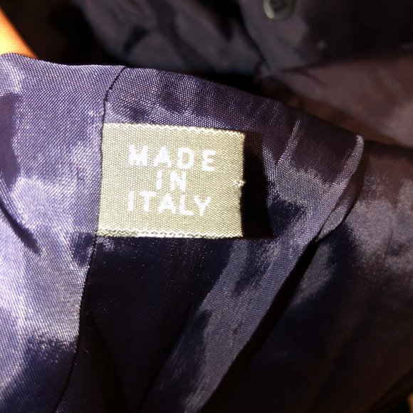 allegri Italy deep navy blue double breasted satin pea coat jacket L Ita… - Picture 4 of 5